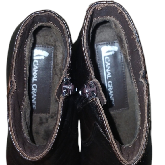 Canal Grande Beate Brown Leather Ankle Boot Women's size 8 Brown Booties - Picture 4 of 13